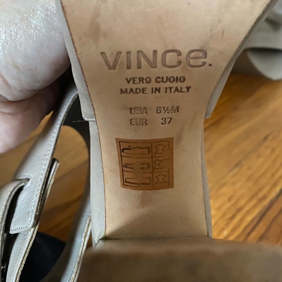 VINCE block heel sandals, Size: 6.5, Beige - Picture 2 of 9